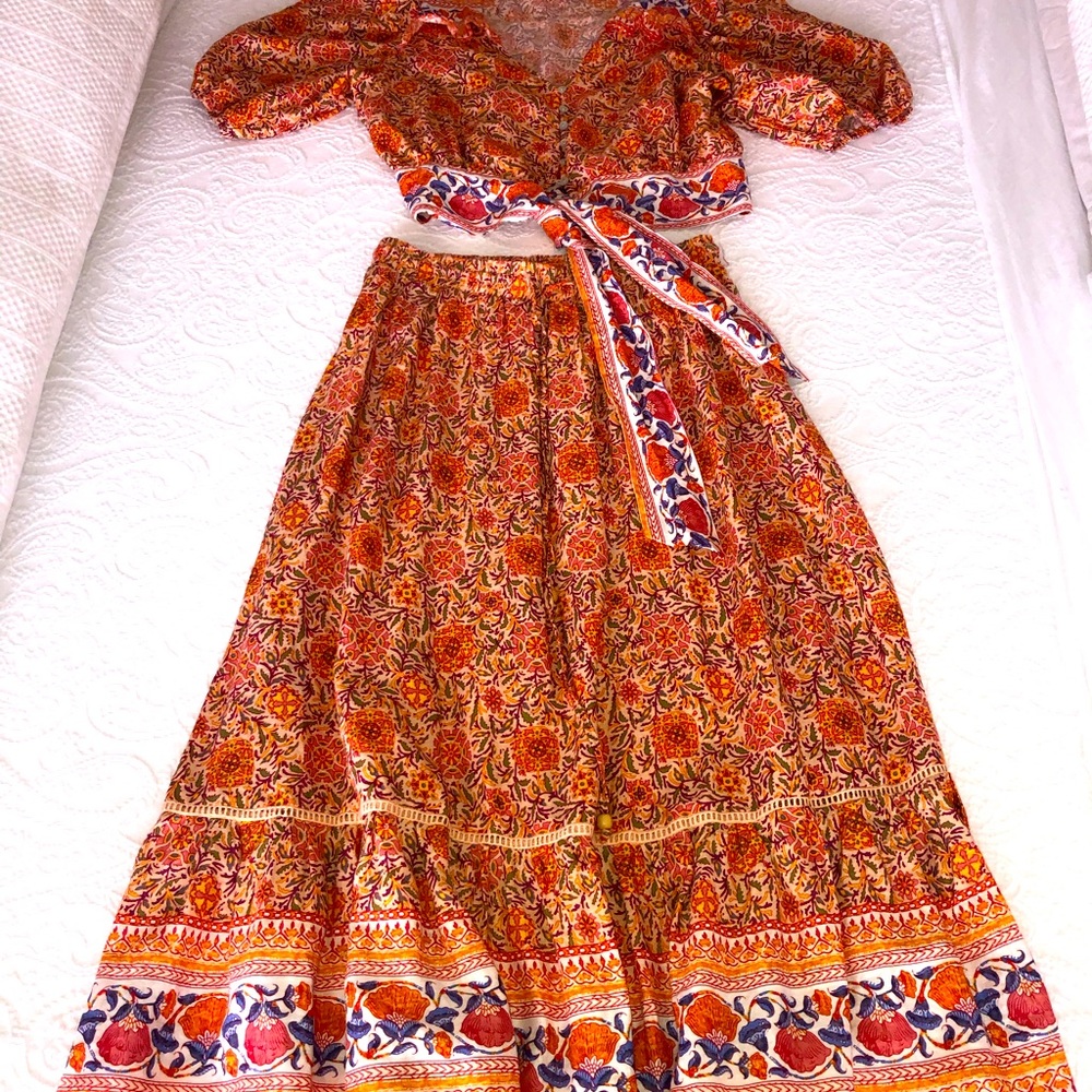 Rachel + Zoe Bohemian Peasant Skirt and Top